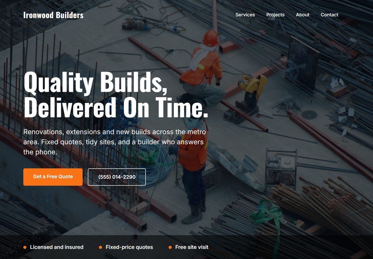 Example Builder website